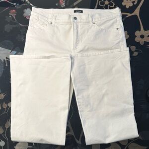Express Woman’s Size 12 Regular White 70’s Flare Mid Rise Jeans